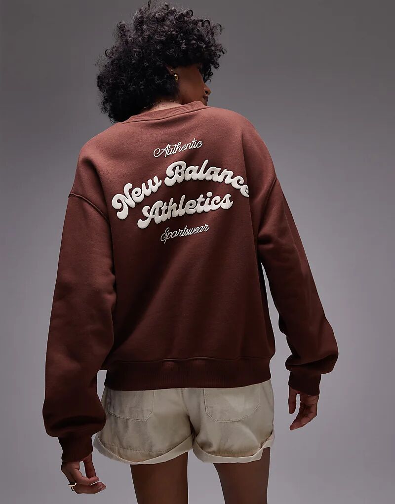 

Флисовая толстовка New Balance коричневого цвета