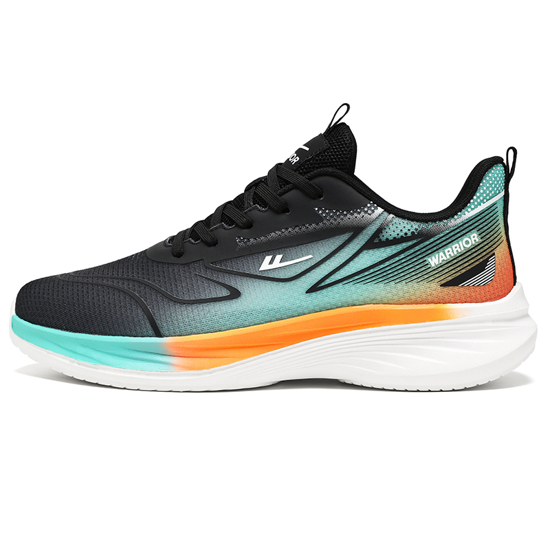 

Абразивостойкие, дышащие, легкие низкие кроссовки для бега и повседневной носки Unisex WARRIOR, черный зеленый оранжевый