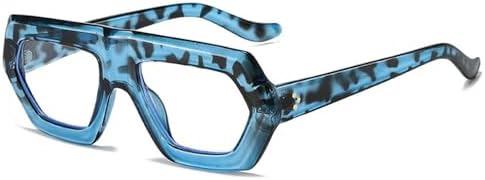 

Солнцезащитные очки неправильной квадратной формы для женщин, модные градиентные солнцезащитные очки UV400, ретро-очки для мужчин с прозрачными линзами MTZJH, Blue Leopard Clear