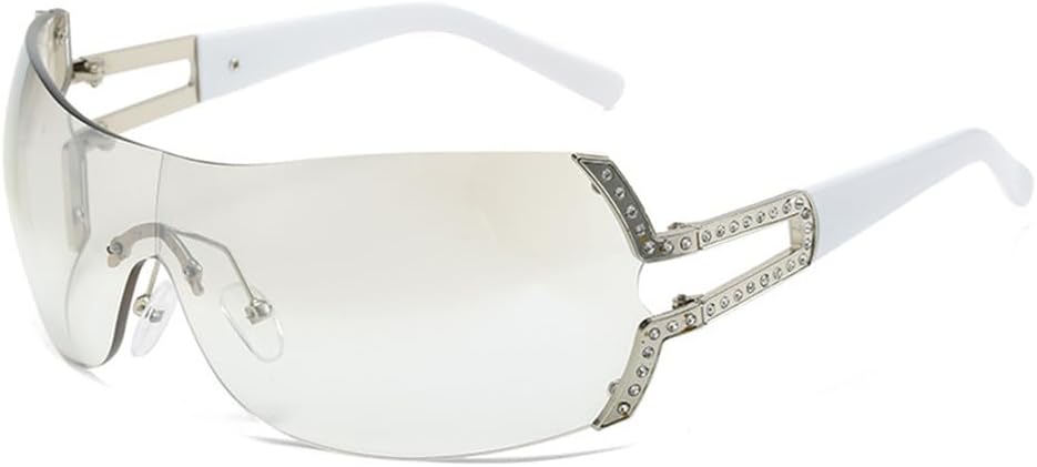 

Солнцезащитные очки овальной формы без оправы 2027 года, большие, с полой внутренней частью, для женщин, в стиле стимпанк, с защитой от ультрафиолета UV400 MTZJH, Silver