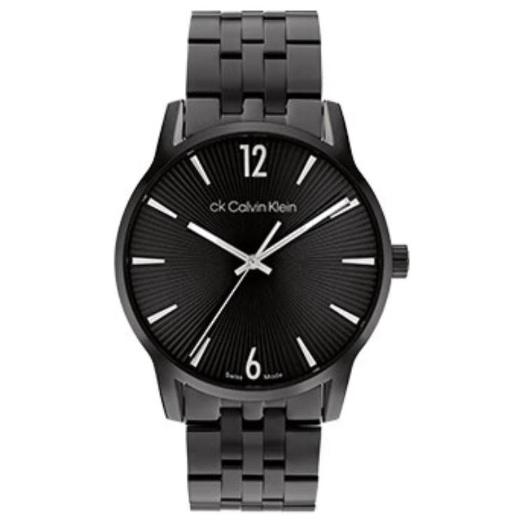 

Часы CALVIN KLEIN с кварцевым механизмом на стальном браслете 40 мм черный циферблат мужские
