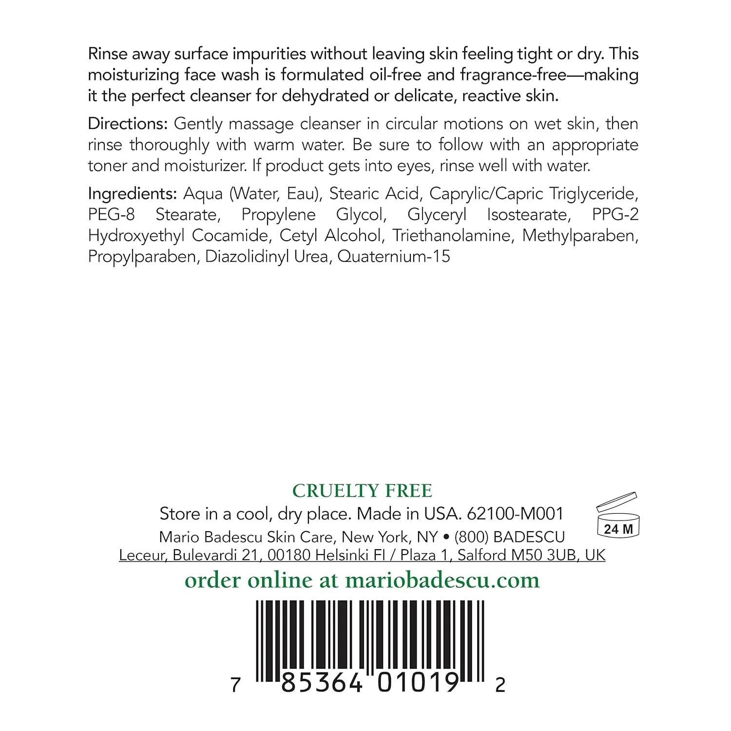 Mario Badescu Cream Soap - безмасляный и без отдушек мягкий очищающий крем для лица для женщин и мужчин 177 мл (1 шт.) — фото 2