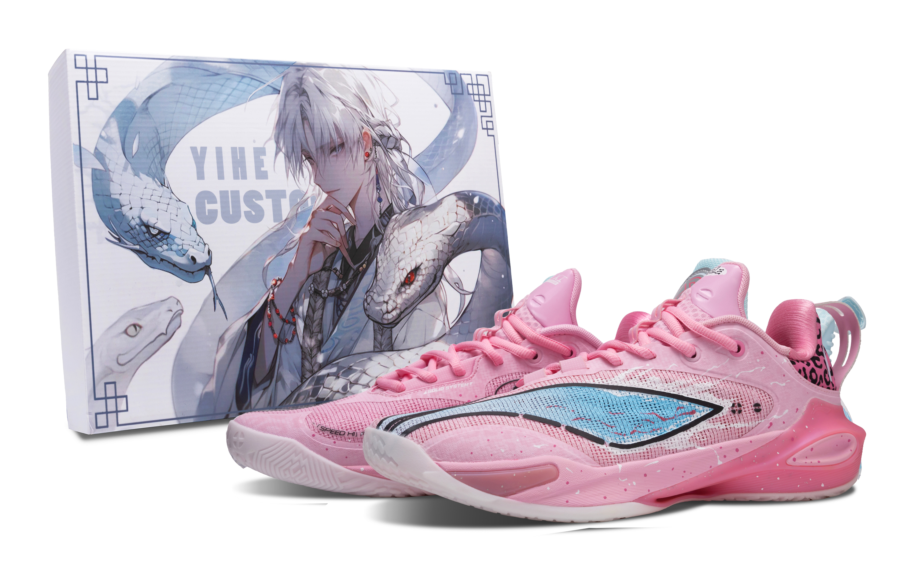 

LINING Баскетбольные кроссовки Flash Strike 11 Shock Absorbers с противоскользящим покрытием, устойчивые к истиранию, низкие, мужские, розово-синие