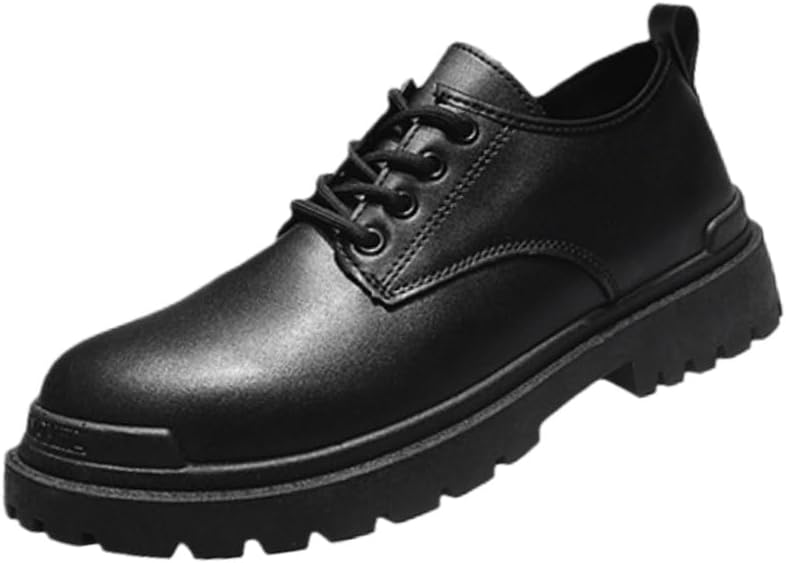 

Мужские кожаные лоферы на шнуровке с мягкой подошвой, противоскользящие и прочные. Подходят для повседневной носки, работы, офиса и деловых формальных мероприятий Fmshi, черный