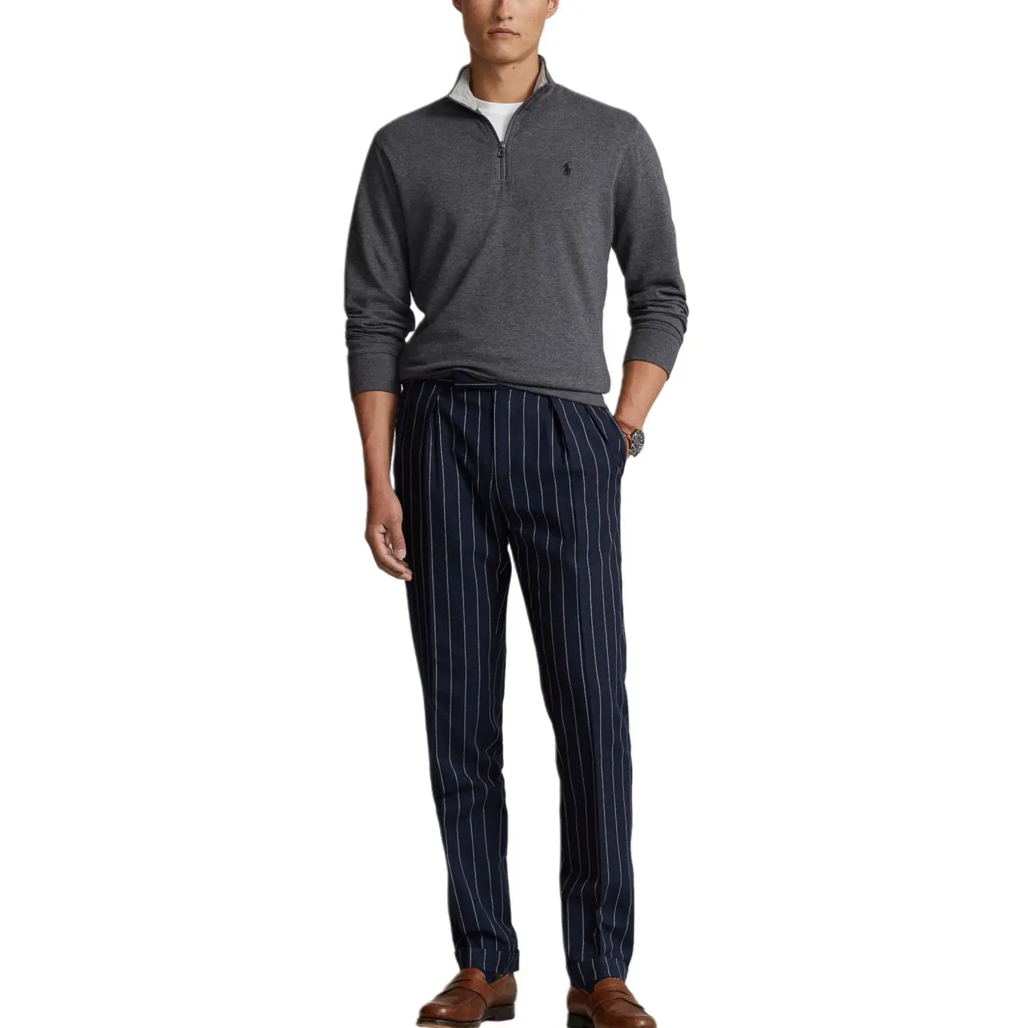 Cotton Long sleeve Polo Shirt Polo Ralph Lauren, серый — фото 3