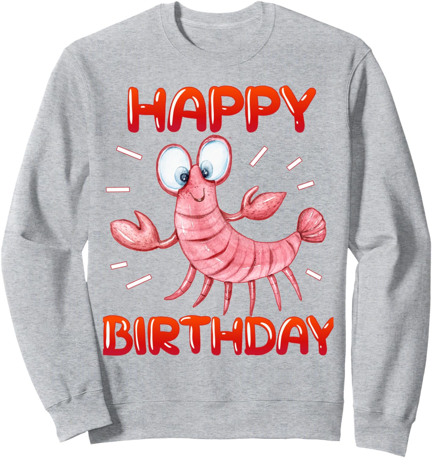 

Забавная толстовка с изображением лобстера, машущего рукой и поздравляющего с днем рождения, идеально подходящая для вечеринки по случаю дня рождения Birthday Fun Boys Girls Vbg, серый