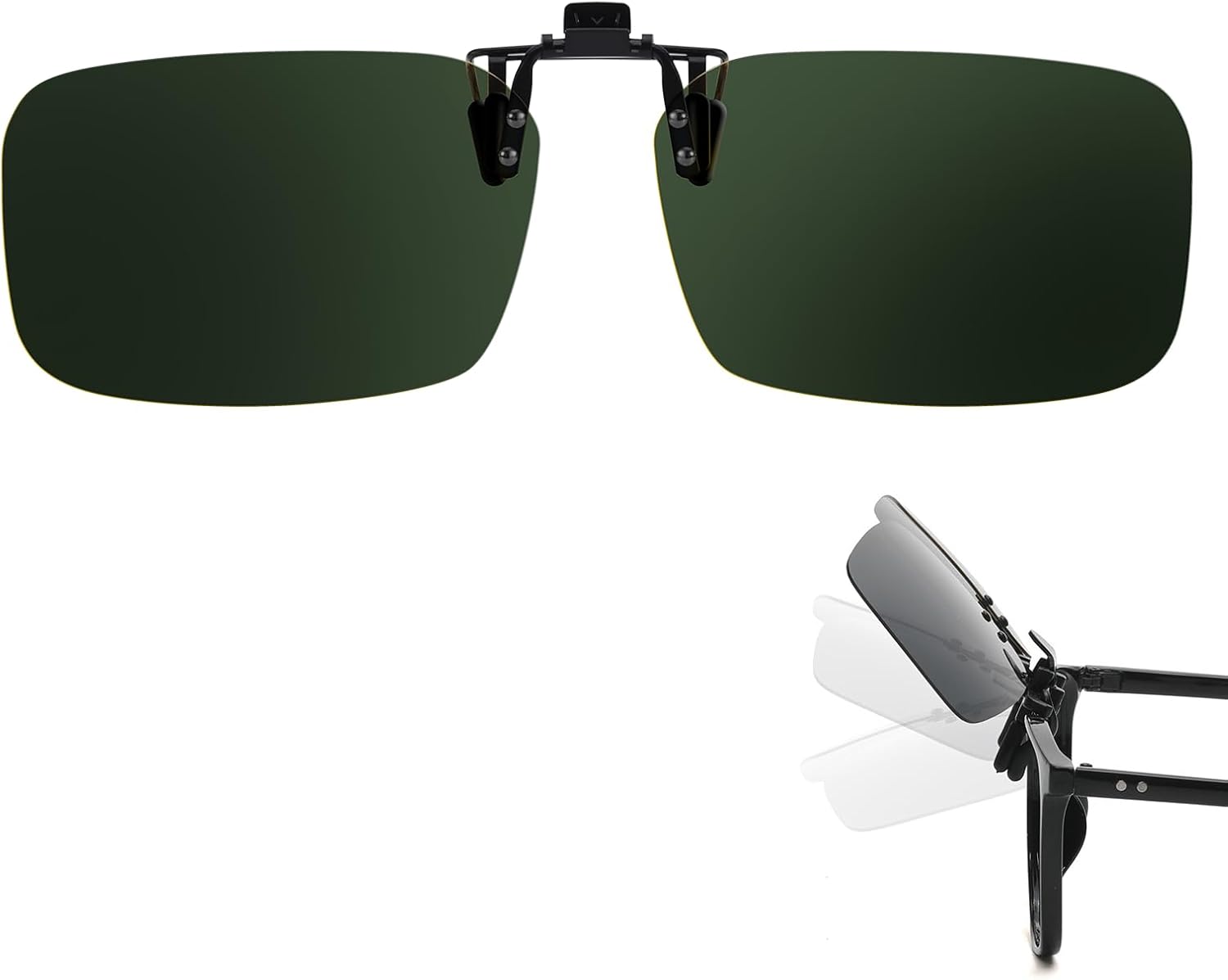 

Поляризованные солнцезащитные очки Trysee с зажимом для ношения поверх очков с диоптриями, защита UV400 (включая модели с откидной и неоткидной застежкой) TS-CO-309, Green - Flip Up