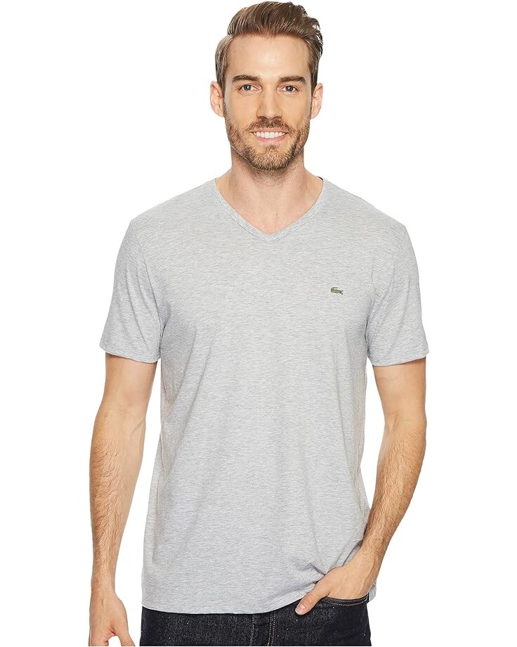 

Футболка Lacoste Short Sleeve V-Neck Pima Jersey, цвет Silver Chine