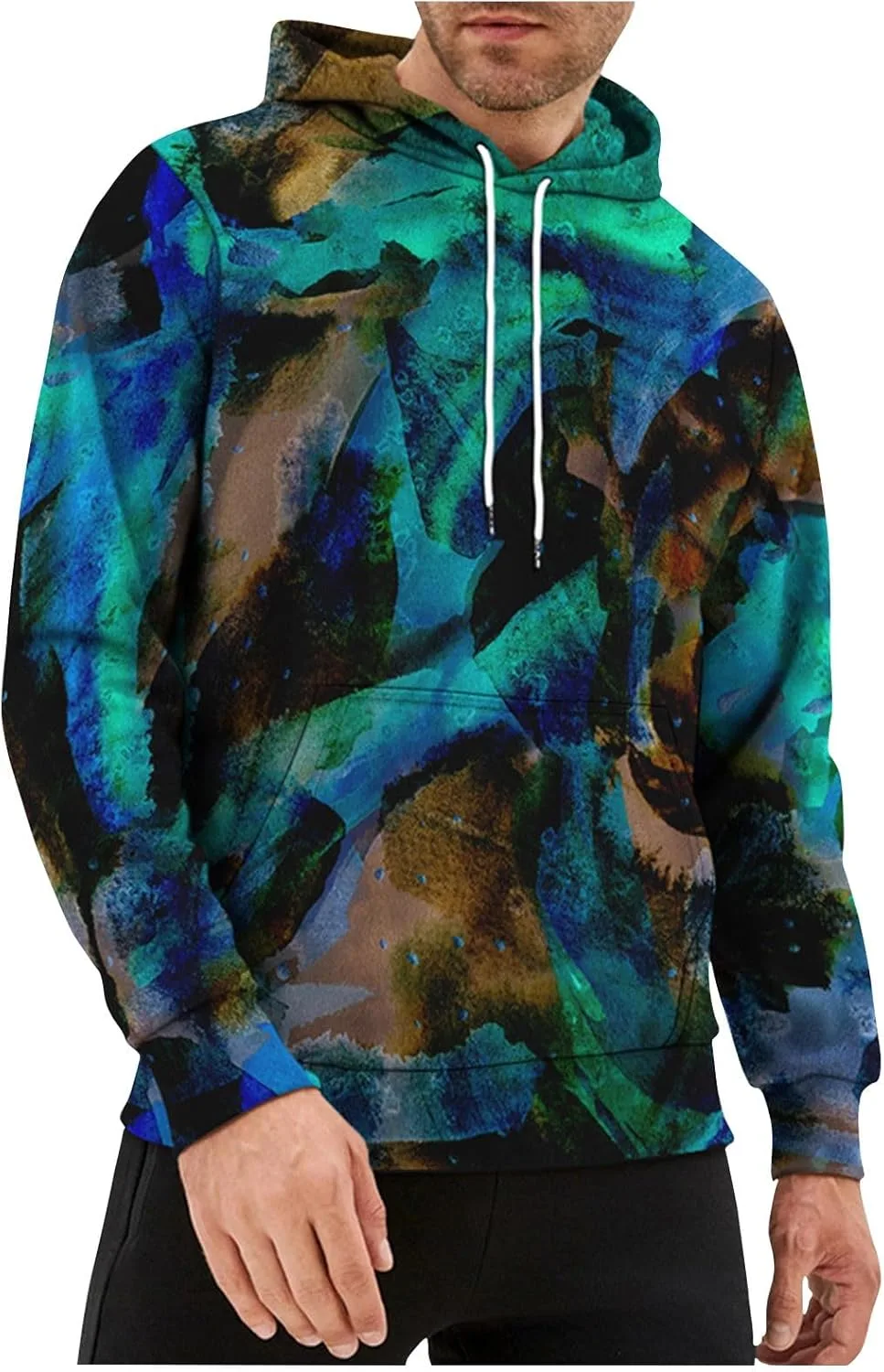 

GOFULY мужская толстовка с капюшоном Lightweight Fall Tie Dye, длинный рукав, с карманом