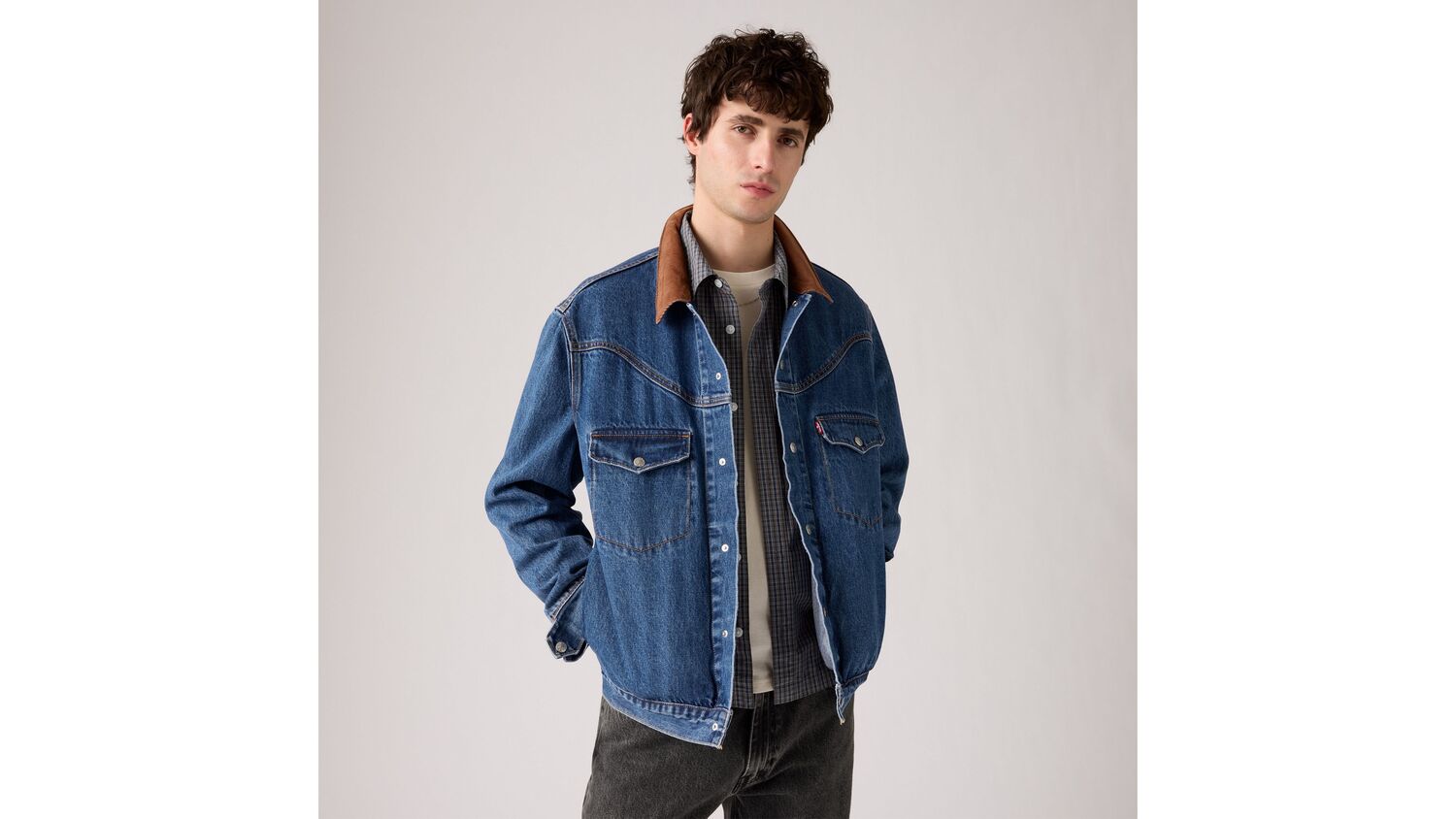 

Куртка дальнобойщика Western Shorthorn Levi's, North Acton - Dark Wash