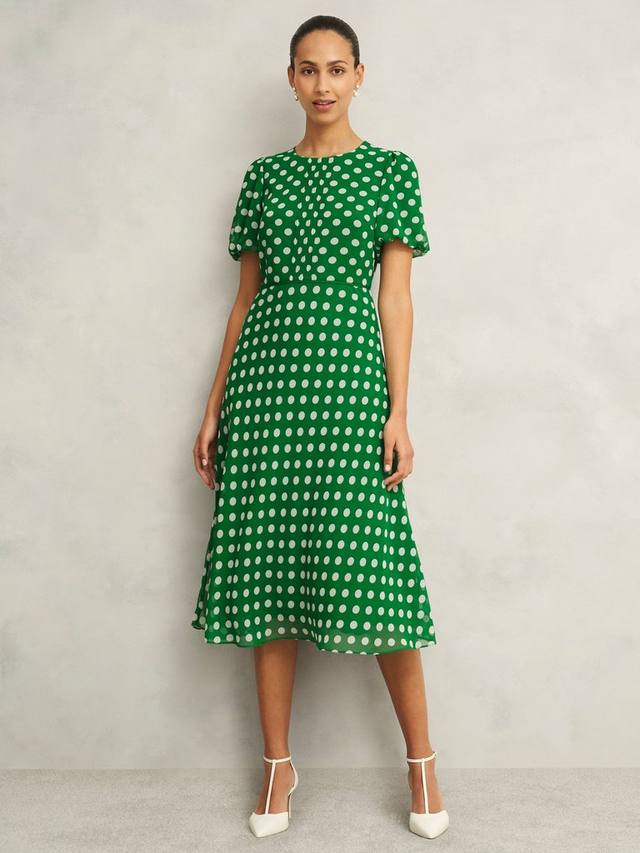 

Платье дороти в горошек Hobbs, цвет Green/Ivory