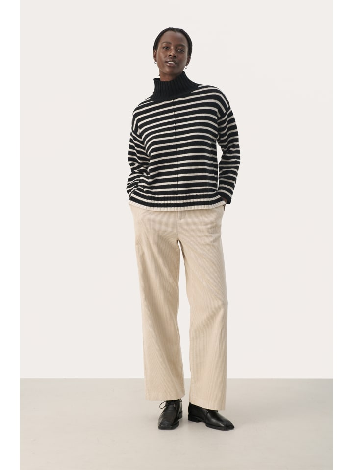 

Свободный трикотажный свитер LilyePW в черную полоску PART TWO