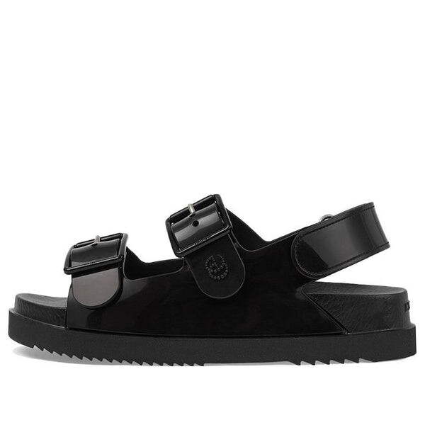 Сандалии mini double g sandal 'black rubber' Gucci, черный