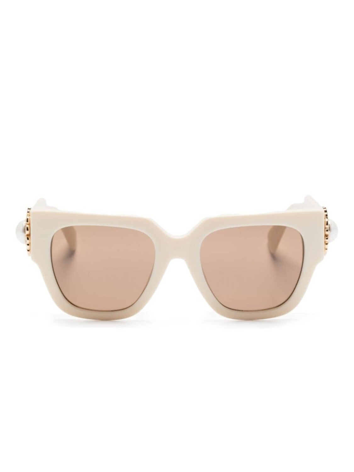 

Moschino Eyewear солнцезащитные очки в квадратной оправе, белый