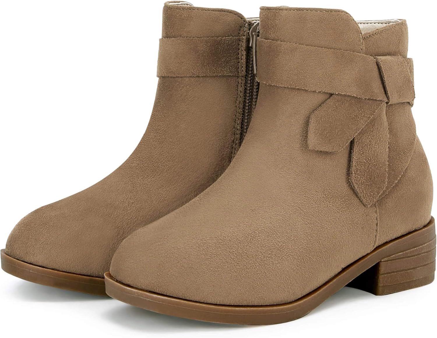 

Детские ботинки PiePieBuy для девочек с узлом на щиколотке, массивным низким каблуком, стиль Челси, зимние с молнией, Khaki