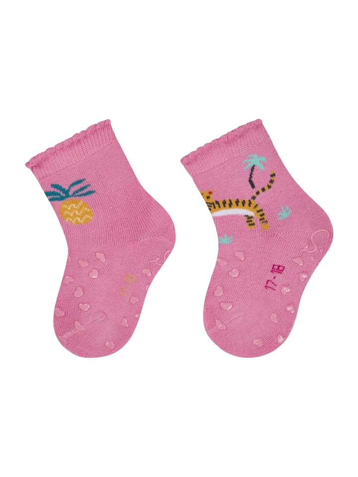 

Sterntaler Носки для ползания из АБС-пластика, комплект из 2 штук, дизайн «ананас» розового цвета