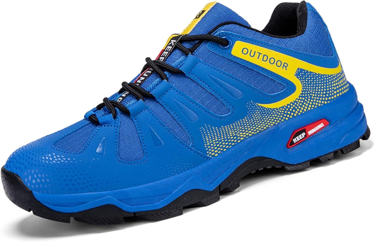 

Мужские походные обувь с противоскользящей подошвой и амортизацией, дышащие низкие кроссовки из сетки, подходящие для ходьбы, кемпинга и восхождений Qaoterod, синий