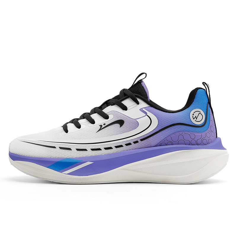 

K-bird Кроссовки K bird с амортизацией, дышащие, противоскользящие, низкие, повседневные, для городских гонок, поездок на работу и бега, мужские, бело-фиолетовые, цвет White/Purple