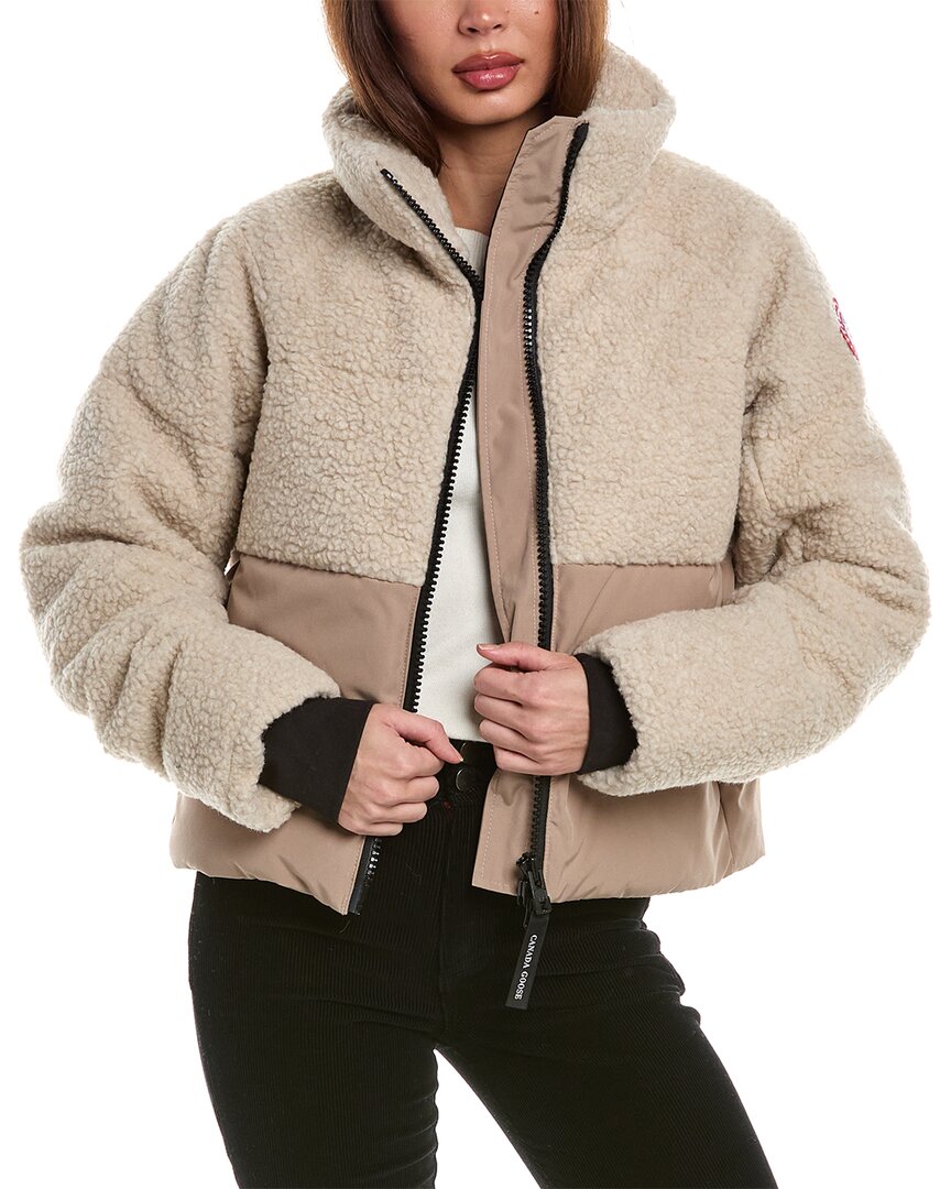 

Куртка-пуховик Canada Goose Elora из смесовой шерсти Canada Goose, коричневый