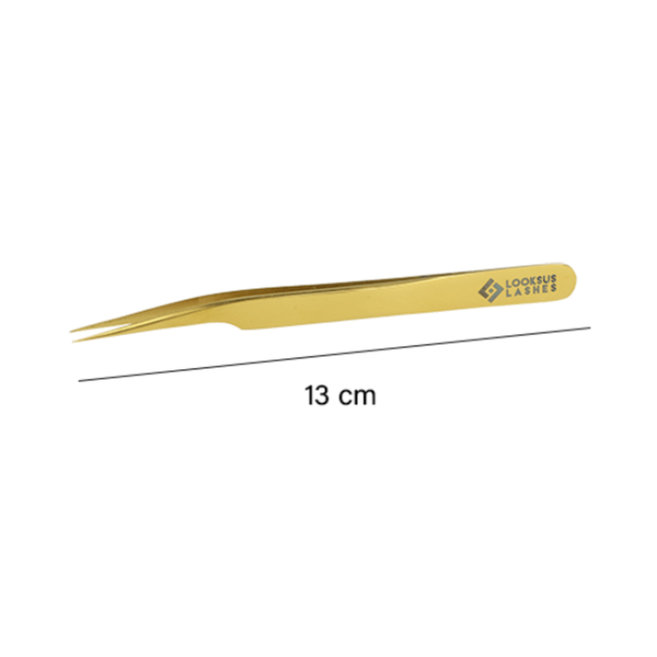Пинцет для наращивания ресниц 1, 1 упаковка. Looksus Lashes Gold premium — фото 2