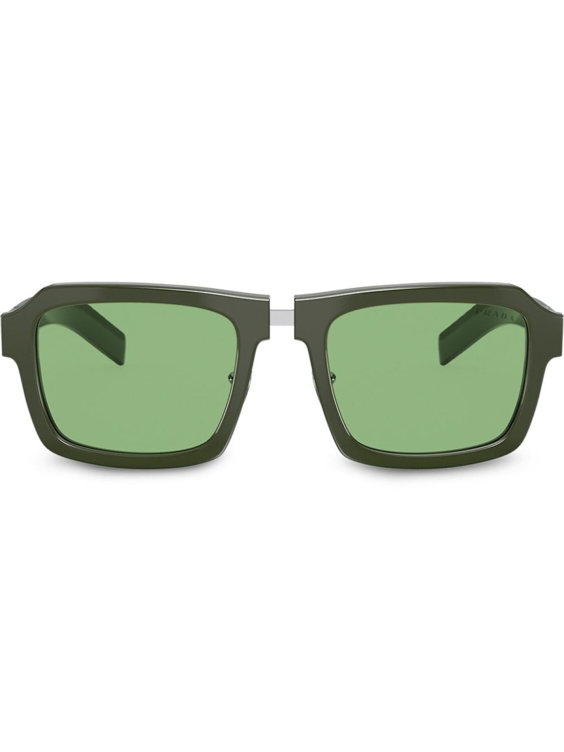 

Солнцезащитные очки в квадратной оправе Prada Eyewear, зеленый