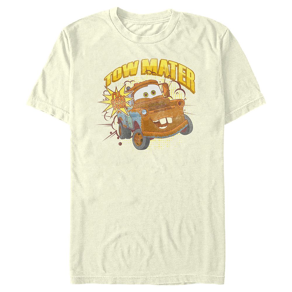 

Мужская футболка с рисунком Disney/Pixar's Cars Tow Mater «Я спасу тебя» Disney / Pixar, цвет Natural