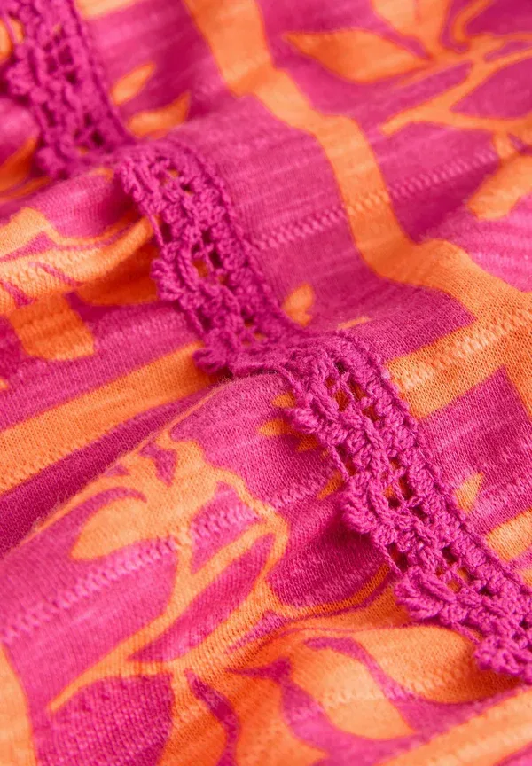 Юбка макси Next, pink orange floral print, розово-оранжевый цветочный принт — фото 2