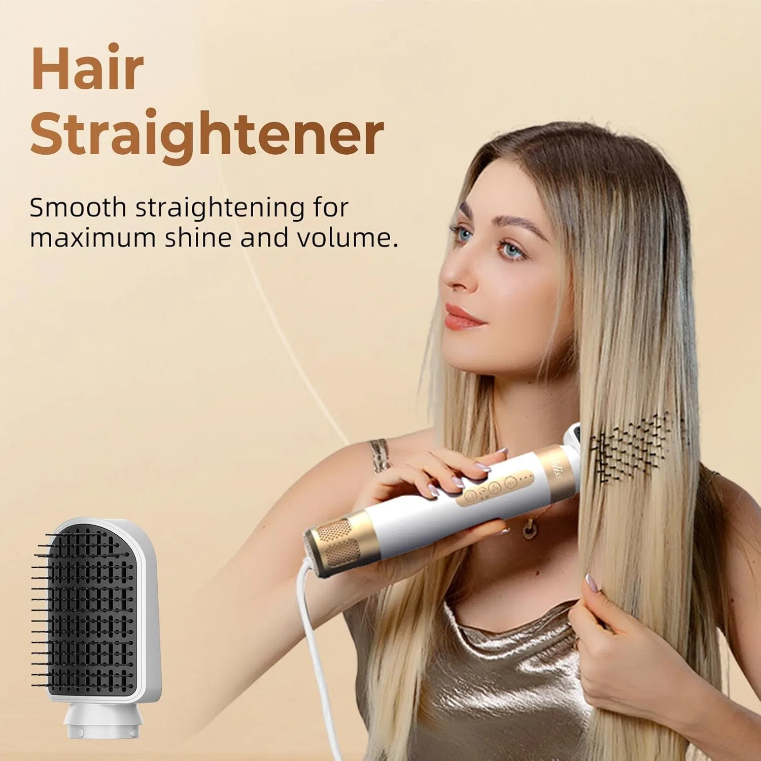Набор для укладки волос 7-в-1 «Airstyler Pro» от UKLISS Ukliss, White And Gold — фото 4