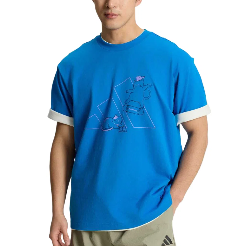 Футболка унисекс Superior Ultramarine Blue с круглым вырезом, прямой крой Adidas — фото 3