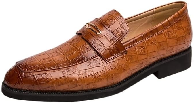 

Мужские классические кожаные лоферы, деловая кожаная обувь, без застежек, нескользящая и износостойкая, для повседневной носки, вечеринок, свадеб Zestrelax, коричневый