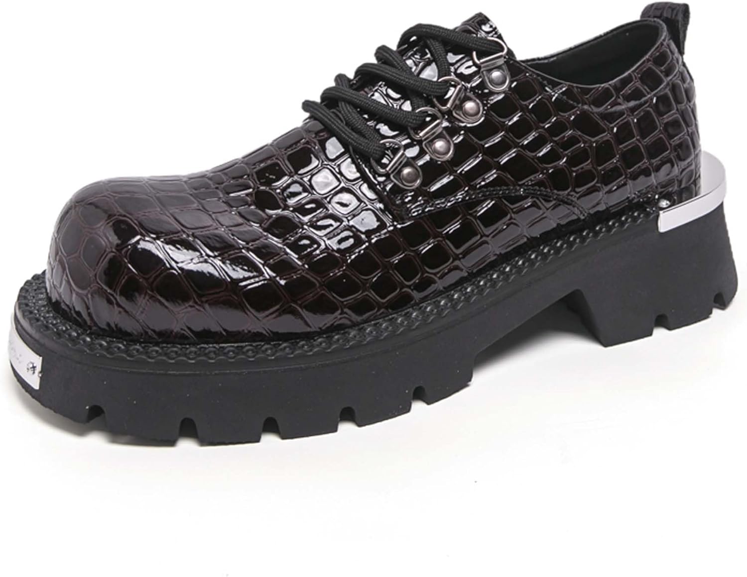 

Мужские оксфорды с толстой подошвой, классические, на шнурках, с круглым носком, деловые, повседневные, из кожи, с эффектом увеличения роста, противоскользящие, для ходьбы, офисные, повседневные массивные кроссовки Generic, красный