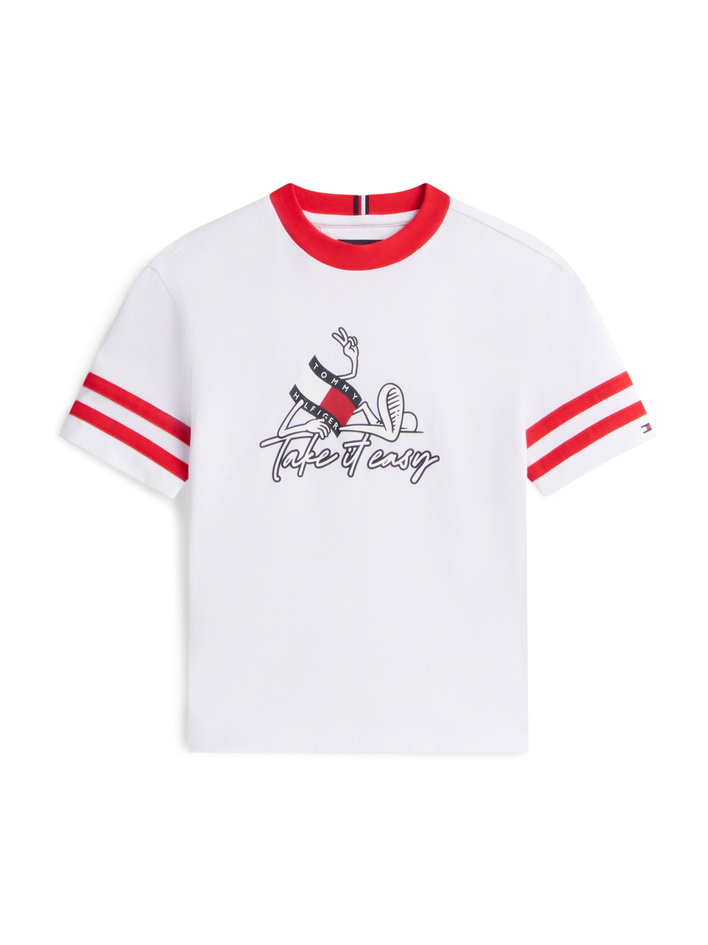 

TOMMY HILFIGER Футболка 'TAKE IT EASY' в белом цвете