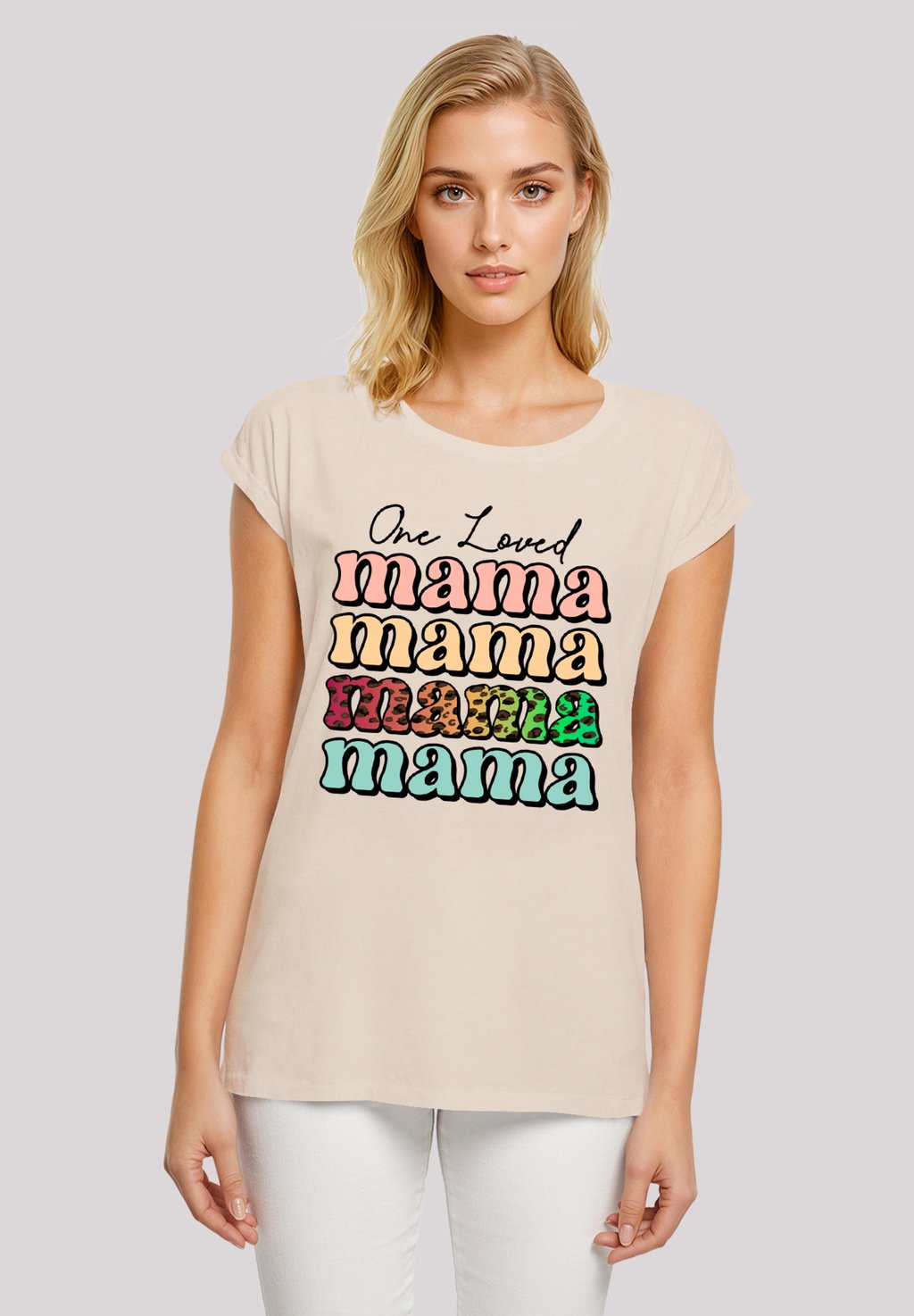 

Футболка с принтом MOTHERS DAY MAMA TYPOGRAPHY LEOPARD F4NT4STIC, песочный