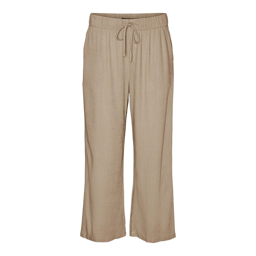 

Брюки Vero Moda Line Cropped Linen Mix, зеленый