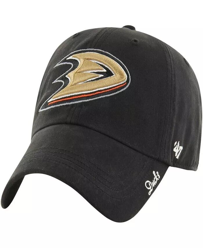 

47 Женская черная регулируемая кепка Anaheim Ducks Miata Clean Up '47 Brand, черный