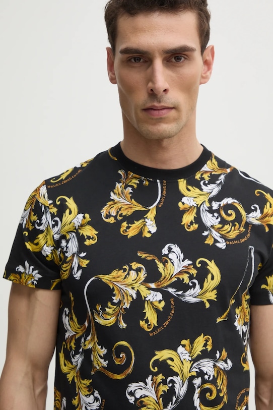 

Хлопковая футболка Versace Jeans Couture, черный