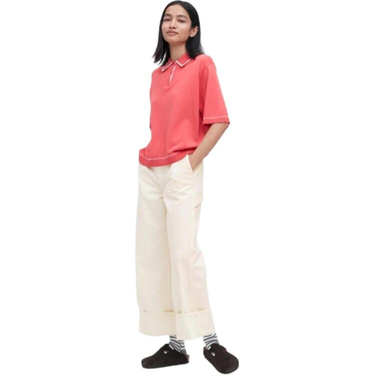 Повседневные брюки Jw Anderson Co-Brand Series женские молочно-белые Uniqlo — фото 2