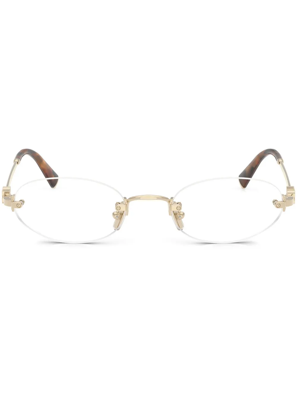 

Очки в овальной оправе Miu Miu Eyewear, золотой