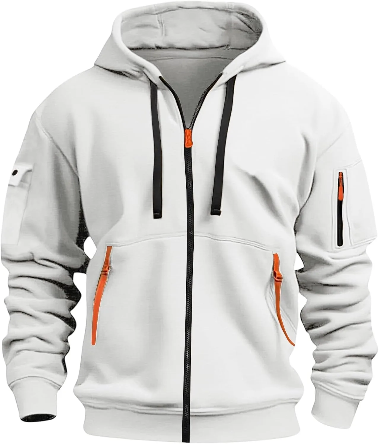 Мужская тактическая толстовка с капюшоном и карманами, Full Zip, S-5XL — фото 4