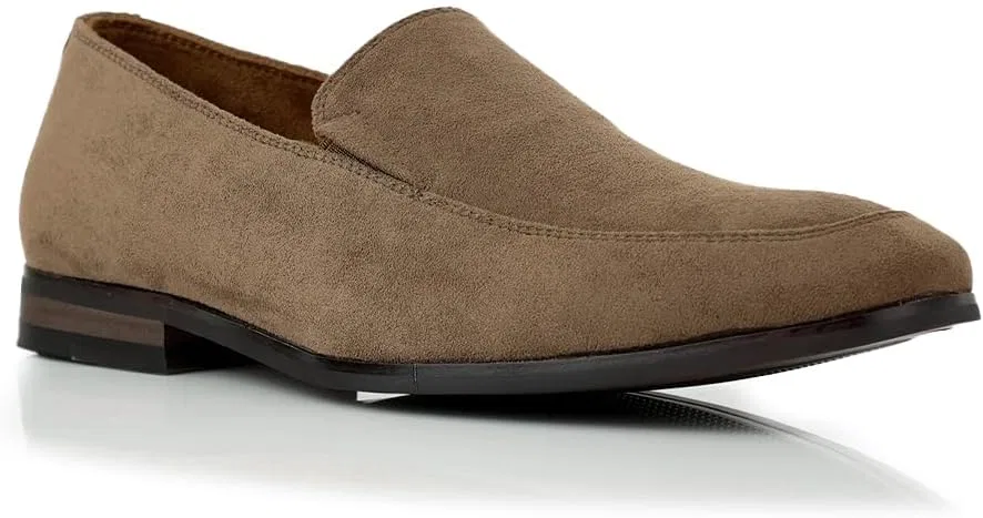 Туфли Ferro Aldo Mens Loafer Collection Modern Classic Slip On Styles Available in Suede Woven and Full Cut, Cognac Suede