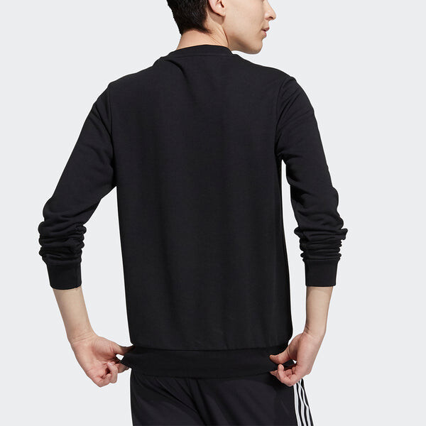 Толстовка Men's adidas neo Ce Logo Swt Casual Breathable Alphabet Printing Sports Black, черный — фото 3