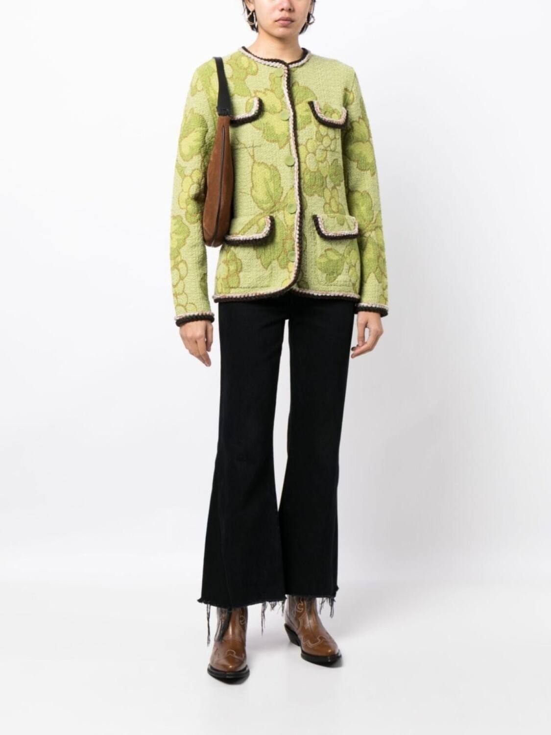 

ETRO твидовый жакет Classic, зеленый