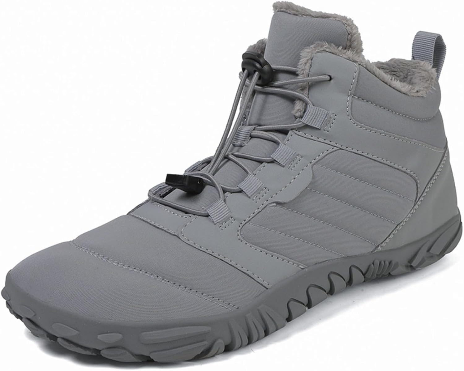 

Унисекс высокие ботинки на толстой подошве для снега, водонепроницаемые и теплые зимние ботинки с повышением, хлопковые туфли с флисовой подкладкой Azttoztto, серый