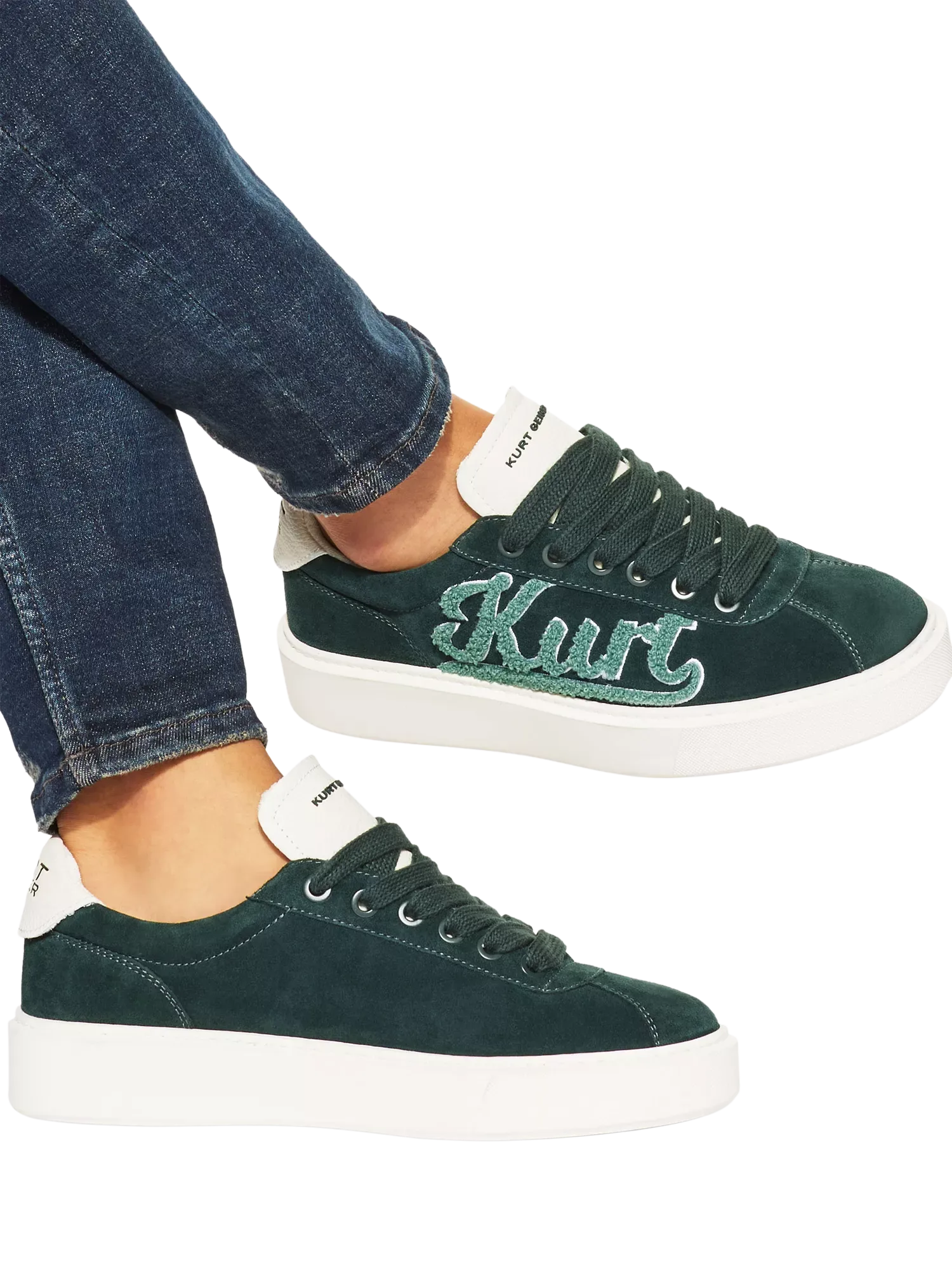 Замшевые кроссовки Albion Retro, зеленые Kurt Geiger London — фото 2