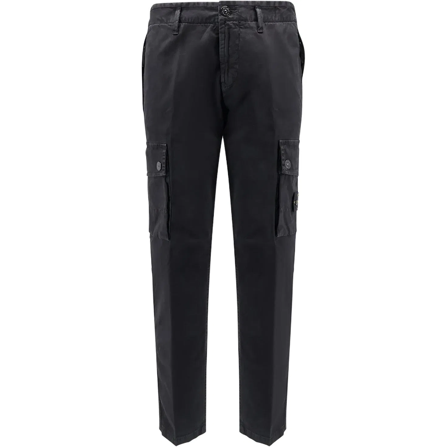 Карго брюки с патчем логотипа STONE ISLAND, Black