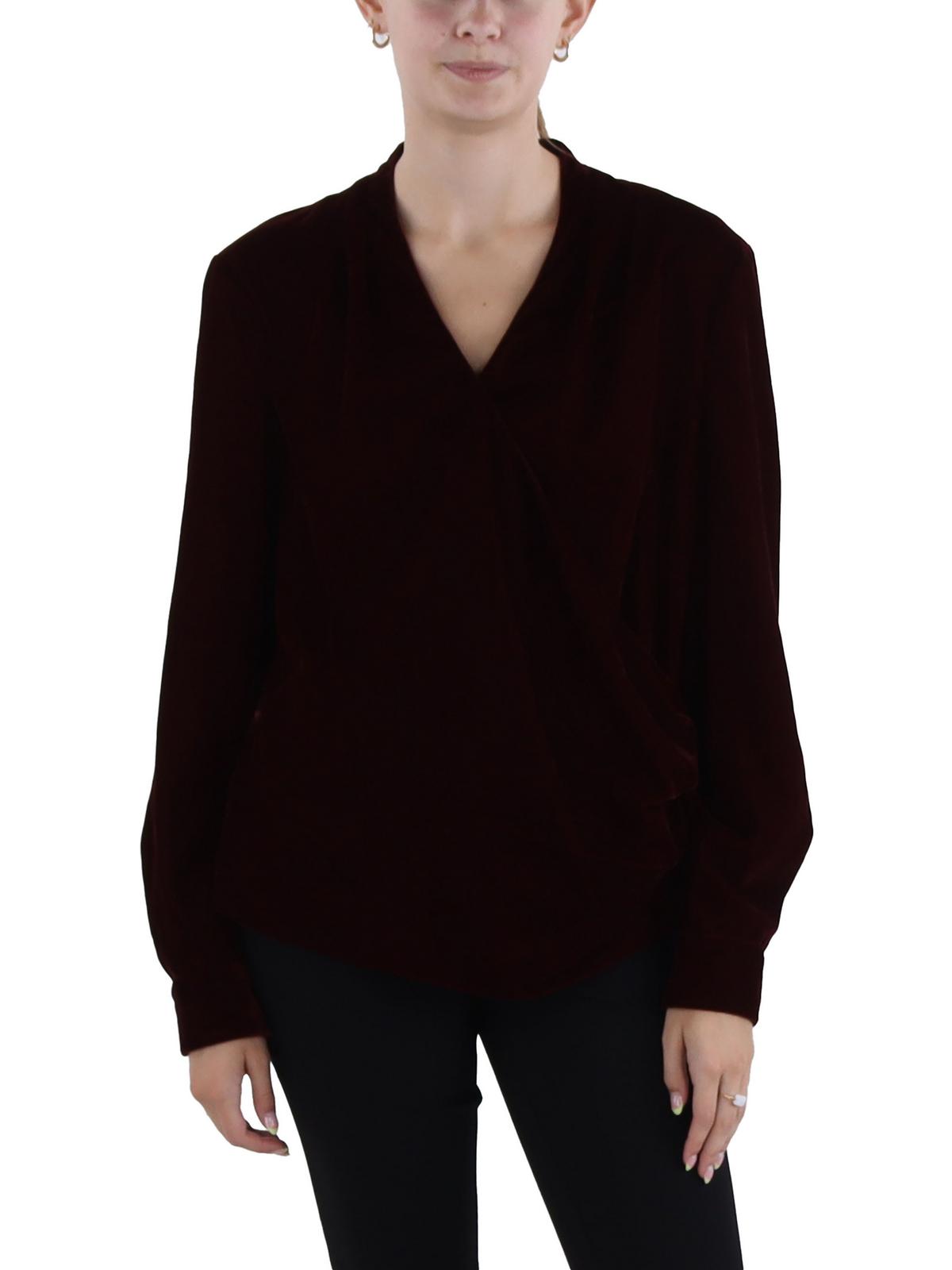 

Женский топ-сюрприз со сборками и запахом Lauren Ralph Lauren, цвет deep rhodonite velvet