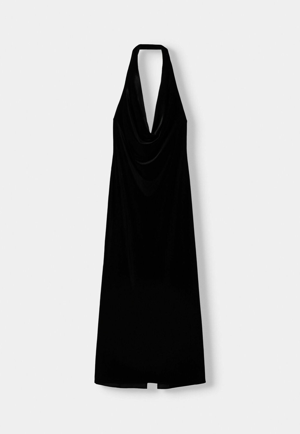 

Коктейльное платье / Вечернее платье HALTERNECK MIDI Bershka, черный