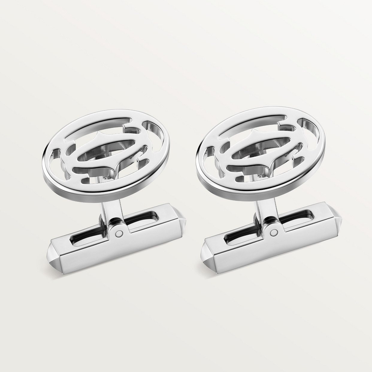 

Запонки Cartier Boutons de manchettes Double C de Cartier, цельное серебро