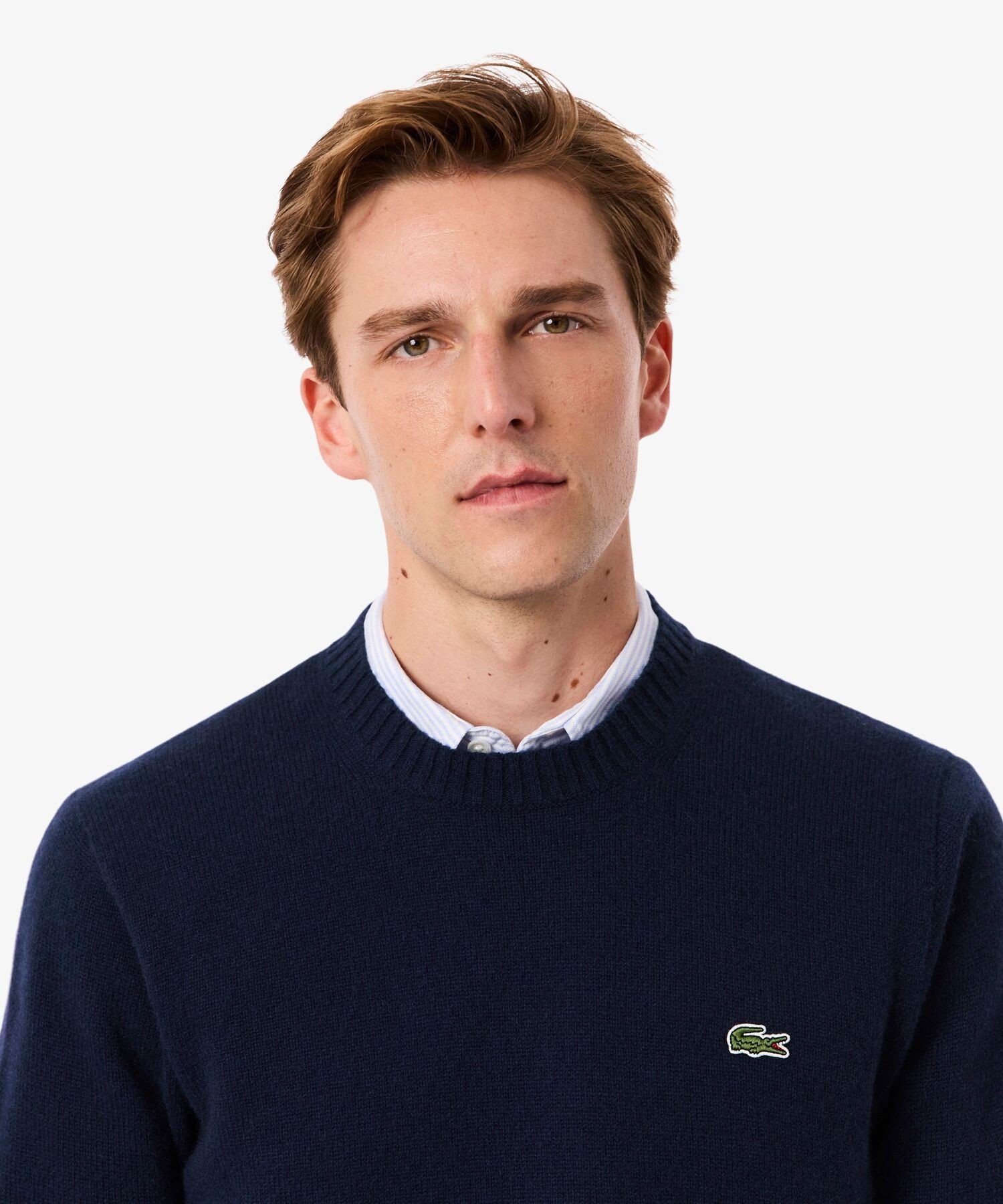 Вязаный кашемировый свитер / Бесшовное вязание 3D LACOSTE, Dark Navy — фото 2