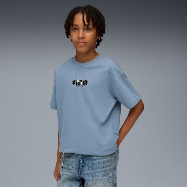 

Футболка свободного кроя для больших детей Puma Essentials Logo Lab, синий